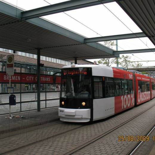 Трамвай №6 Аэропорт - центр Бремена