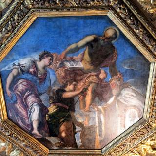 Прерогативы власти с символами Справедливости и Мира, Тинторетто, 1576-1577 г. Дворец Дожей