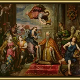 Дож Джованни Бембо перед Венецией, Робусти Доменико, 1615 г. Дворец Дожей
