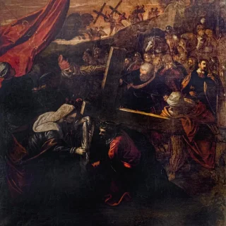 Вероника вытирает лицо Иисуса, Тинторетто, 1585 г. Церковь Сан Джулиан
