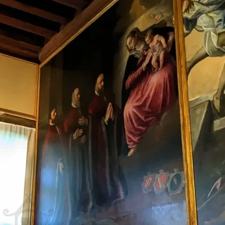 Богоматерь во славе и портреты трех Авогадори, Бассано Леандро, 1576 г. Дворец Дожей