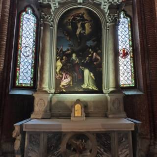 Троица, Дева Мария, Апостолы, Бассано Леандро, 1600 г. Базилика Санти Джиовани-е-Паоло