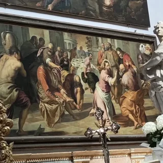 Омовение ног, Пальма Младший, 1595 г. Церковь Сан Джованни-ин-Брагора