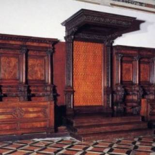 Трон патриарха и деревянный хор, Сансовино Якопо, 1540 г. Базилика Сан Пьетро ди Кастелло