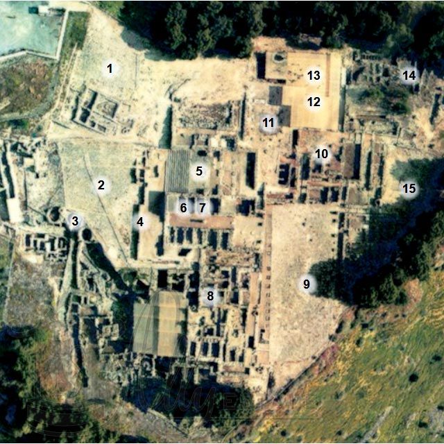 План раскопок Минойского дворца в Фестосе, Крит, Греция