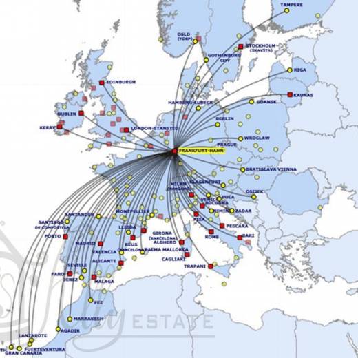 Франкфурт-Ханн (Airport Frankfurt-Hahn, Flughafen Hahn) общая информация.