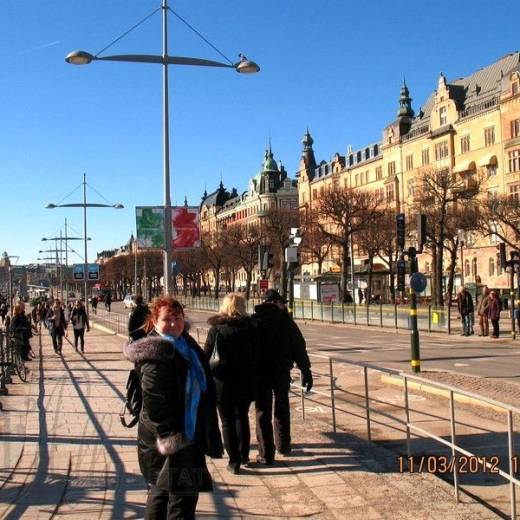 Набережная Страндваген в Стокгольме.