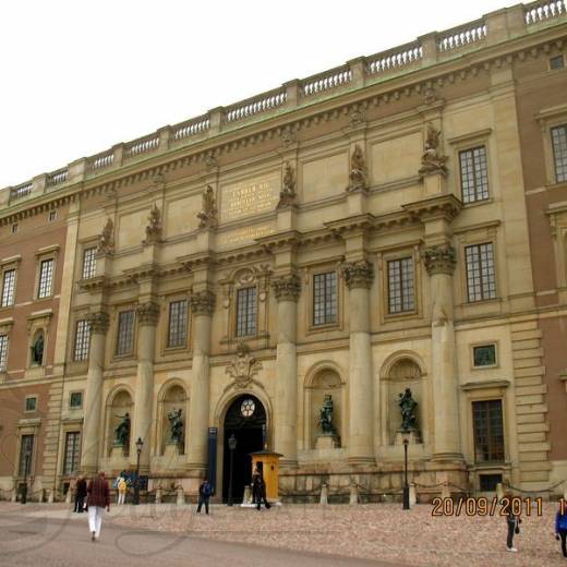 Архитектура Королевского дворца в Старом городе Стокгольма.