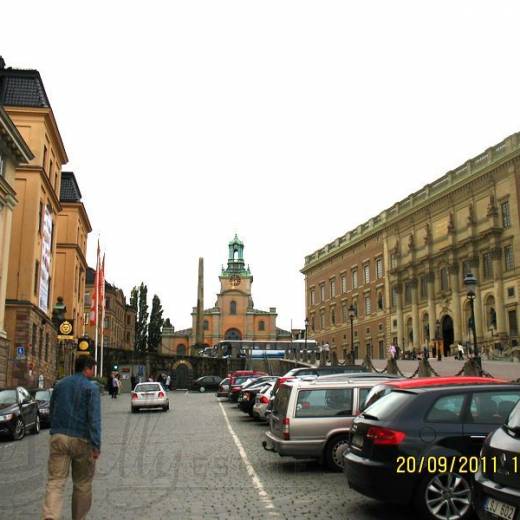 Улица Слотсбакен в Старом городе Стокгольма.