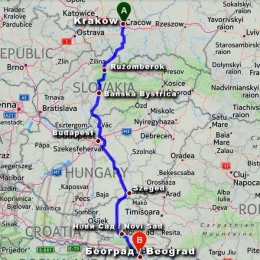 10.10.2014 - Краков, Польша - Белград, Сербия третий день путешествия на машине по Европе